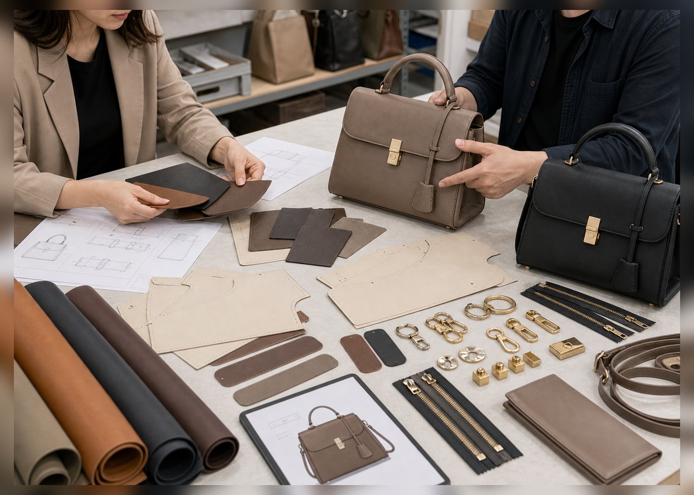 OEM leather crossbody bag collection for a lifestyle brand